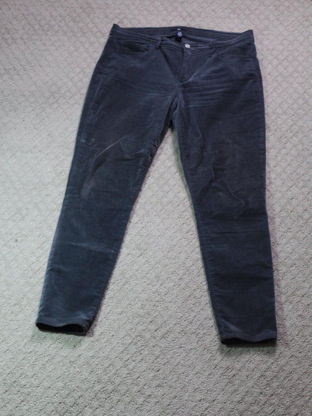 Gap Size 10R Medium Grey 10" Mid Rise Slim Velvet Pants
